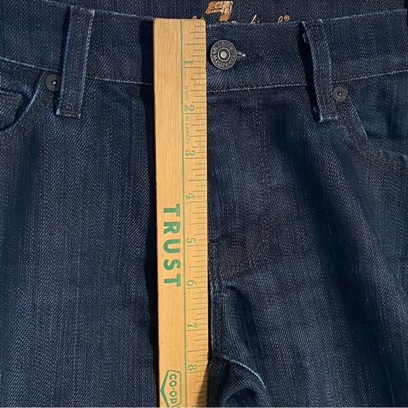 7 For All Mankind TALL Jeans Dark Wash Denim Straight Leg USA Made Women’s Sz 28 - Picture 10 of 15
